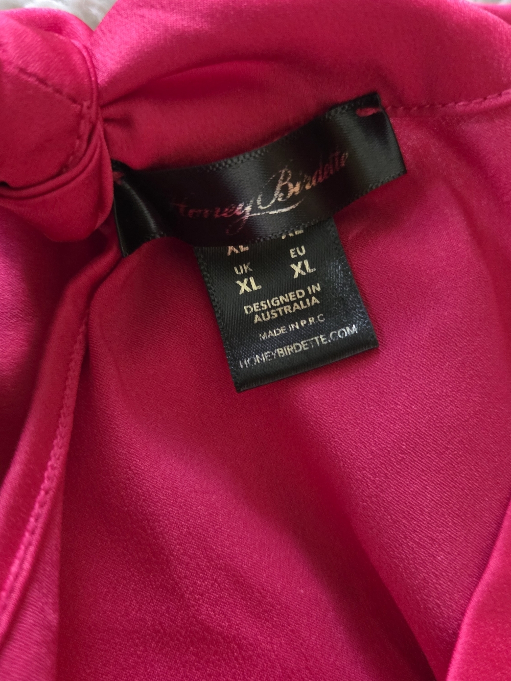 Honey Birdette Women's Red Satin Sleep Shorts XL